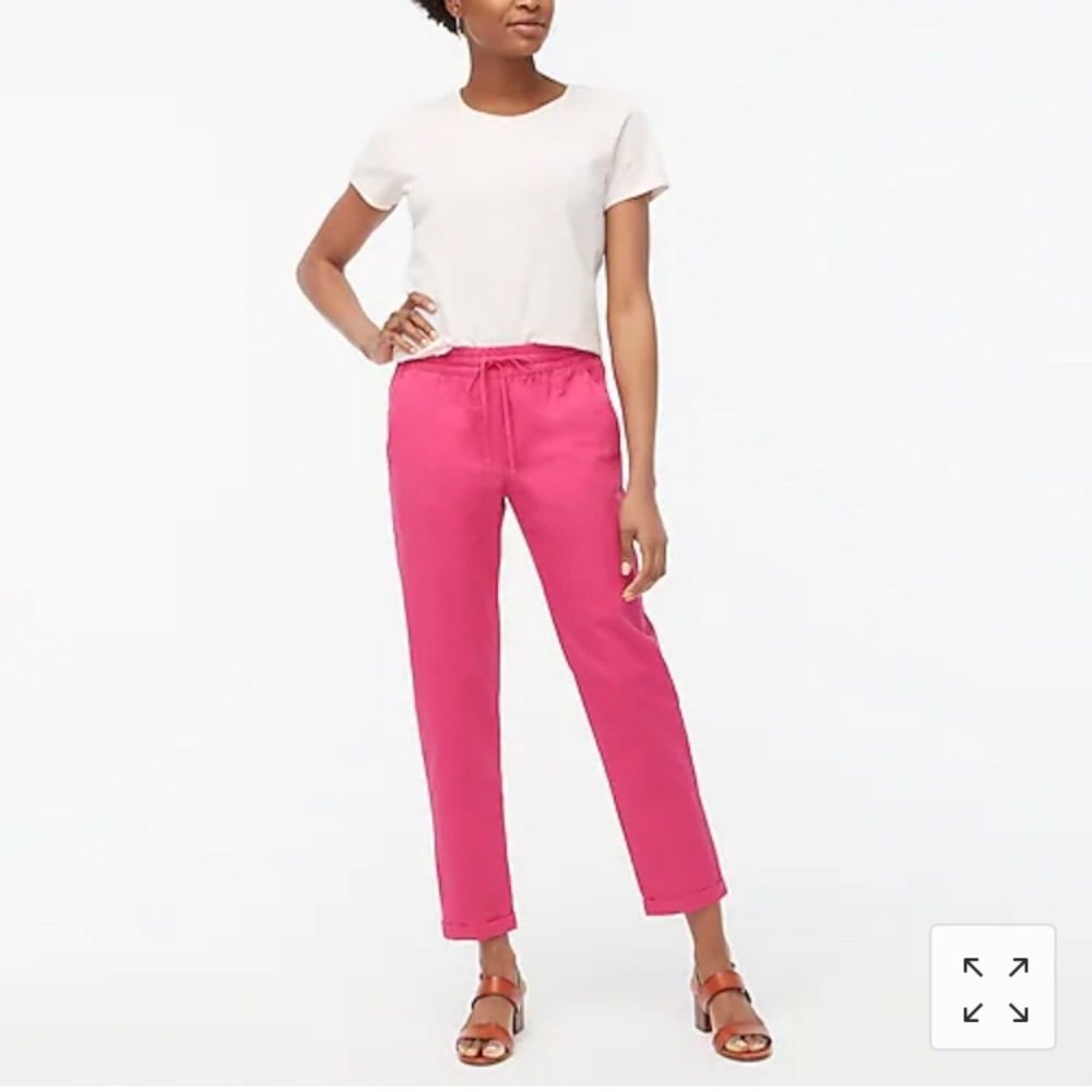 J. Crew pink linen pants